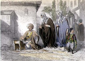 Den offentlige brevskriver, fra "Konstantinopel og Sortehavet", graveret af brødrene Rouergue af Emile and Rouergue Adolphe Rouergue