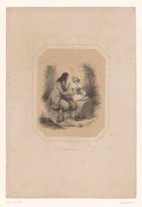 To bretonske elskere Les Amours Bretonnes (titel på objekt) af Émilien Desmaisons