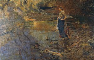 Vasketøj, af Emilio Gola (1851-1923)