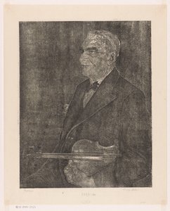 Portræt af kunstnerens far med violin af Emilius Wilhelmus Dehé (signed by artist)