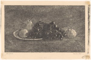 Skål med druer og andre frugter af Emilius Wilhelmus Dehé (signed by artist)