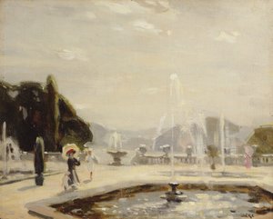 The Fountain (olie på lærred) af Emily G. Court
