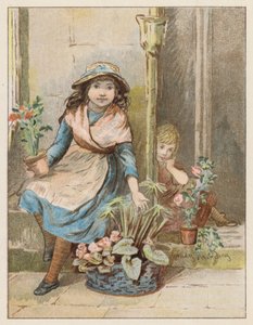 Hvem vil købe? (farve litho) af Emily Harding