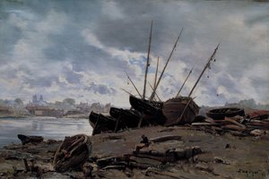 Både strandede ved Dieppe af Emmanuel Lansyer