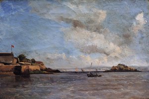 Douarnenez, marine, august 1865 (olie på lærred) af Emmanuel Lansyer