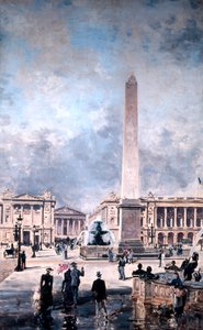 Obelisk af Luxor og Place de la Concorde, 1891.
