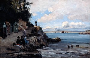 Lørdag på Womans Bathing Beach, 1876. af Emmanuel Lansyer