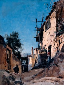 Den gamle bydel under kirkegården, Menton, 1890