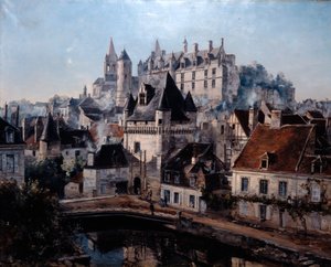 Havnen i Cordelieres og slottet Loches, 1891.