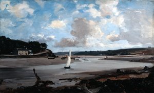 Floden ved halvvande, 1874. af Emmanuel Lansyer
