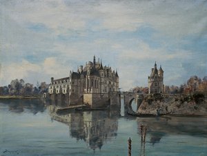 Slottet i Chenonceau, august 1891 (olie på lærred)