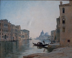 Venedig, Canal Grande, september 1892 (olie på lærred) af Emmanuel Lansyer