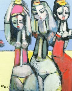 Friends, 2007 (olie på lærredstavle) af Endre Roder
