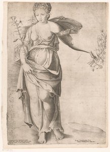 Flora af Proserpina Mirror of Roman Magnificence (serietitel) af Enea Vico (attributed to)