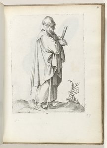 Spansk landkvinde (titel på objekt) Vrouw til højre, klædt i spanske tøj ca. 1550 The Attitudes of different Nations of Our Age (serietitel) af Enea Vico