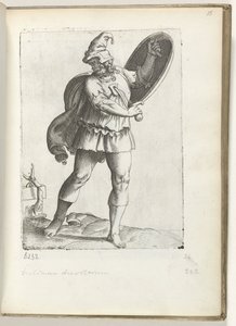 spanske krijgsman ca. 1550 The Attitudes of different Nations of Our Age (serietitel) af Enea Vico