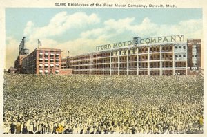 50 000 ansatte i Ford Motor Company, Detroit, Michigan (farvefoto) af English Photographer