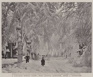 En canadisk vinterscene, West Avenue, Hamilton, efter en snestorm af English Photographer