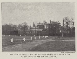 En ny offentlig besiddelse, Rangers Lodge, Greenwich Park, overtaget af amtsrådet af English Photographer