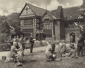 Et skitsekursus i Speke Hall (s/h-billede) af English Photographer