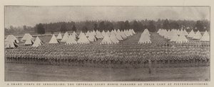 Et smart korps af irregulære, den kejserlige lyshest paraderede ved deres lejr i Pietermaritzburg af English Photographer