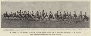 En troppe af den anden dragonvagt (Scots Greys) på en feltdag, der oplader i galop af English Photographer
