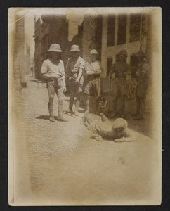 En fange under bevæbnet bevogtning i Ram Bagh-haven, fra Views of Amritsar, inklusive eftervirkningerne af optøjerne af English Photographer