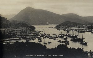 Aberdeen Fishing Fleet, Hong Kong, fra et album med fotografier vedrørende tjenesten for Pte H. Chick, 1940 af English Photographer