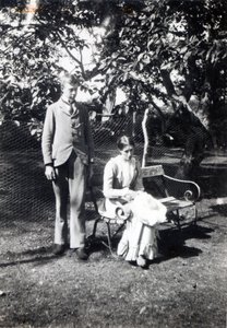 Adrian og Virginia Stephen, 1900 (bw-foto) af English Photographer