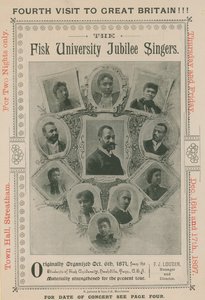 Anzeige für einen Auftritt der Fisk University Jubilee Singers von English Photographer