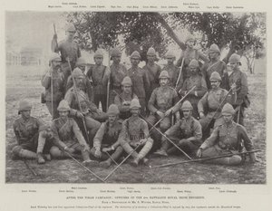 Efter Tirah-kampagnen, officerer fra 2. bataljon Royal Irish Regiment af English Photographer