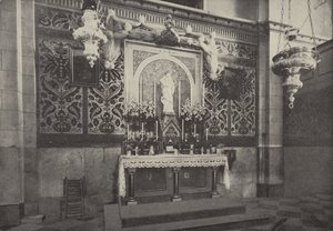Alter i den latinske kirke, Nazareth, på stedet for det hus, hvor Kristus boede af English Photographer