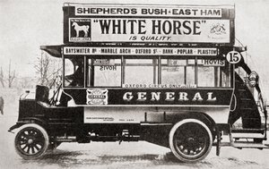 En omnibus, ca. 1910, fra The Story of Twenty Five Years, udgivet 1935 af English Photographer
