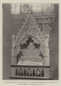 Ærkebiskop Bensons Monument i Canterbury Cathedral, afsløret af hertuginden af Albany den 8. juli af English Photographer