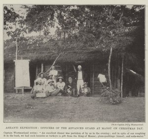 Ashanti-ekspeditionen, officerer fra Advanced Guard i Mansu juledag af English Photographer