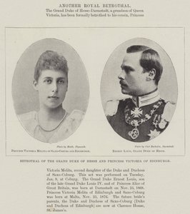 Trolovelse af storhertugen af Hessen og prinsesse Victoria af Edinburgh af English Photographer