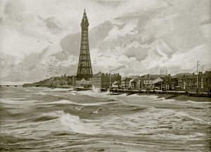 Blackpool med dets Eiffeltårn (s/h foto) af English Photographer