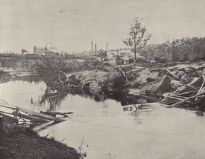Burnley Bridge, over Yarra, efter oversvømmelserne i juli 1891 af English Photographer