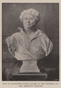 Buste af Alexandre Dumas placeret i vestibulen af Hendes Majestæts Teater af English Photographer