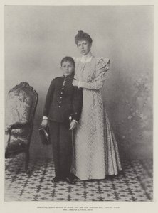 Christina, dronning-regent af Spanien, og hendes søn, Alfonso XIII, konge af Spanien