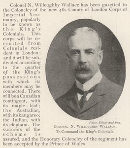 Oberst N Willoughby Wallace, til at kommandere Kings Colonials af English Photographer