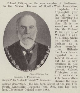 Oberst R Pilkington, ny MP for Newton Division, SW Lancashire af English Photographer
