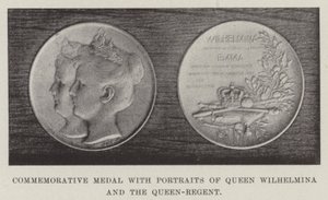 Erindringsmedalje med Portrætter af Dronning Wilhelmina og Dronning-Regenten af English Photographer