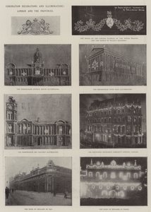 Kroningsdekorationer og belysninger, London og provinserne