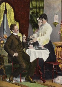 Par drikker te sammen (chromolitho) af English Photographer