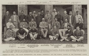 Cricket i Indien, holdene, der repræsenterer Bombay-præsidentskabet og Bombay Parsees i præsidentskabskampen af English Photographer