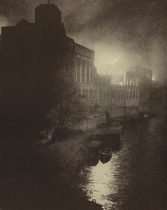 Ødelæggelse af Yorks middelalderlige Guildhall ved et tysk luftangreb under Baedecker Blitz, Anden Verdenskrig, april 1942 (s/h foto) af English Photographer