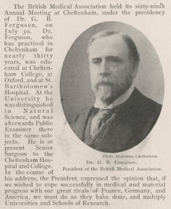 Dr. GB Ferguson, formand for British Medical Association af English Photographer