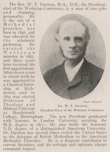 Dr. W.T. Davison, den valgte præsident for Wesleyan-konferencen af English Photographer