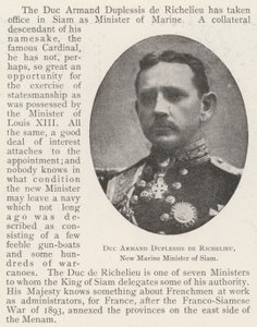 Hertug Armand Duplessis de Richelieu, Siams nye marineminister af English Photographer